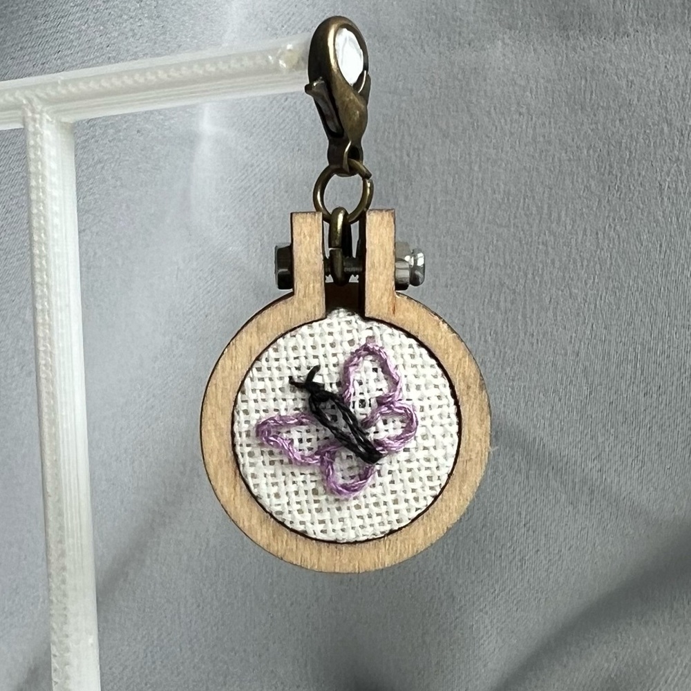 Handcrafted Purple Butterfly Embroidered Charm
